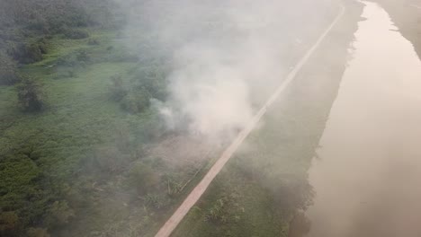 Open-burning-pollute-the-air-at-Malaysia,-Southeast-Asia.